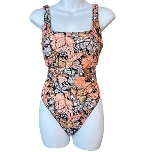 A Pea In The Pod Square-Neck Maternity One‎ Piece Swimsuit Floral Size M NEW